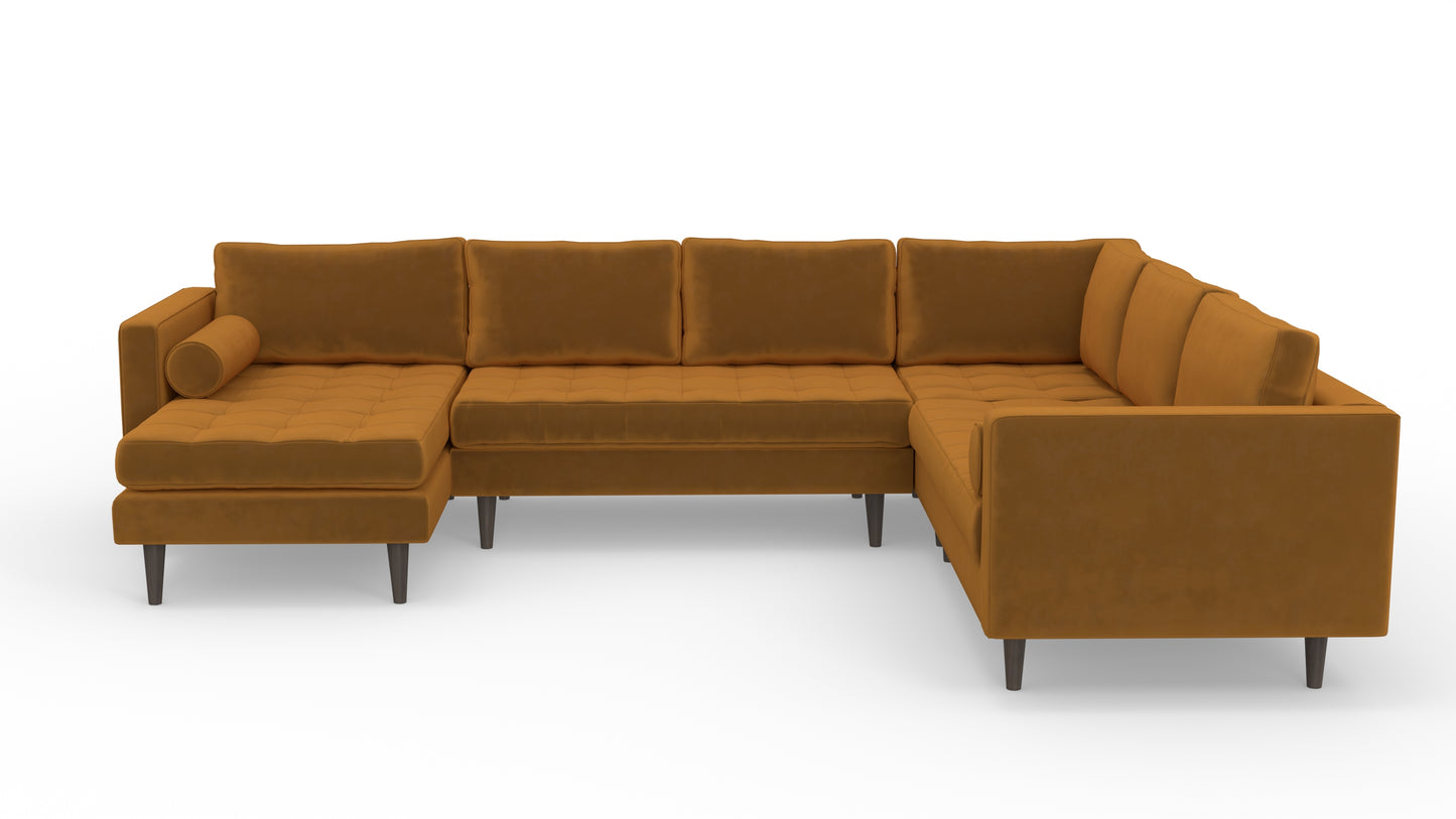 Ladybird 133" Corner Sectional with Left Chaise - Sorrento Almond