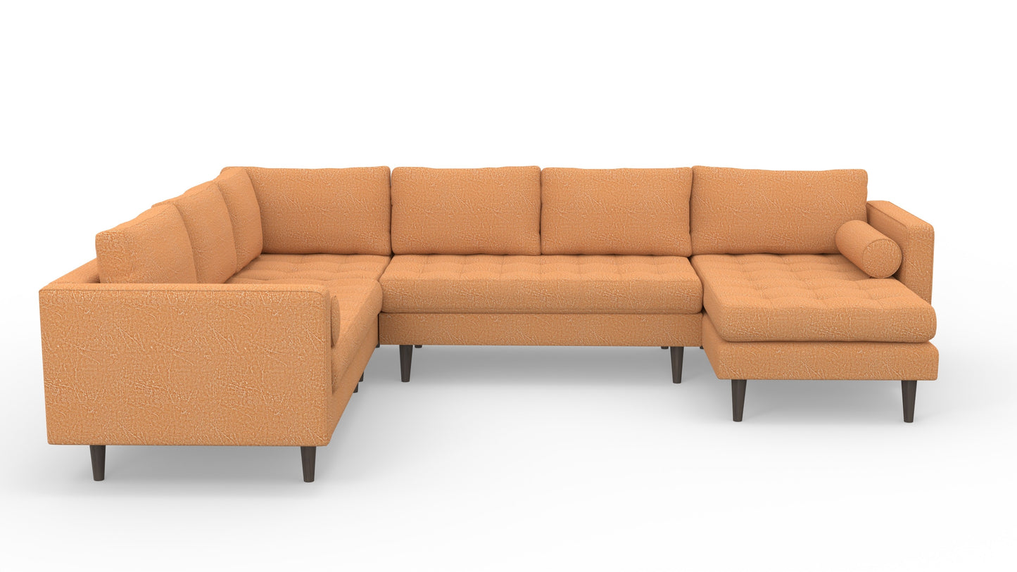 Ladybird 133" Corner Sectionals w. Right Chaise - Nepal Clay