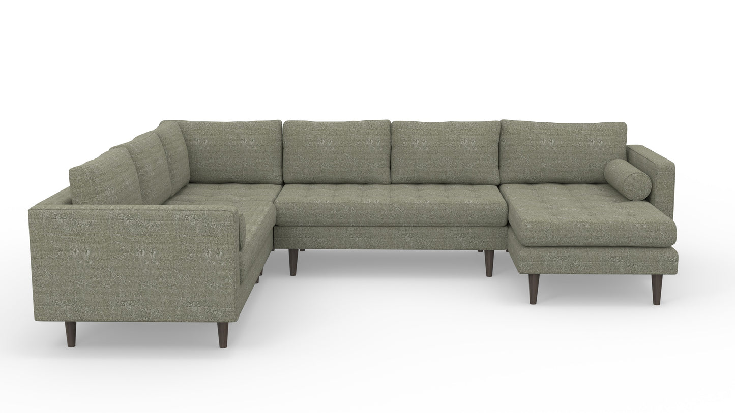 Ladybird 133" Corner Sectionals w. Right Chaise - Nepal Olive