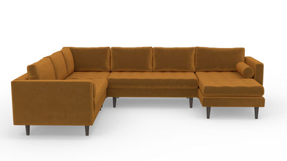 Ladybird 133" Corner Sectionals w. Right Chaise - Sorrento Almond