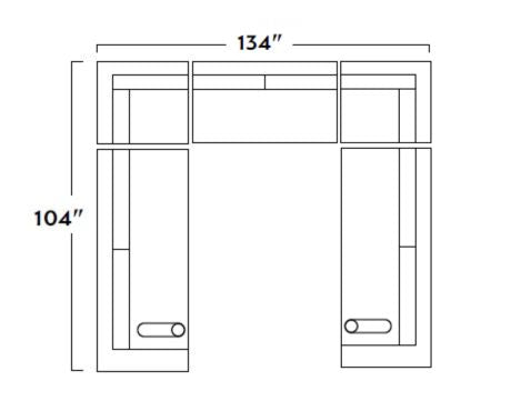 Ladybird 134" U Sectional -