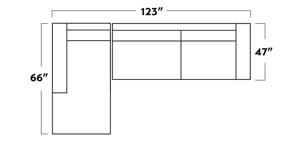 Mas Mesa 123" Deep Left Chaise Sectional -