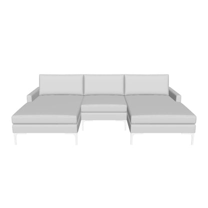 Barton Springs 110" Double Chaise W. Armless Chair