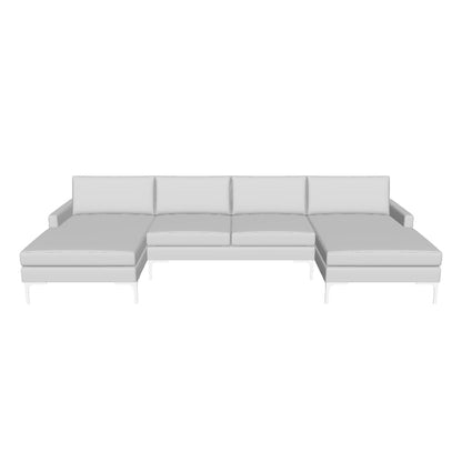 Barton Springs 142" Double Chaise W. Armless Loveseat