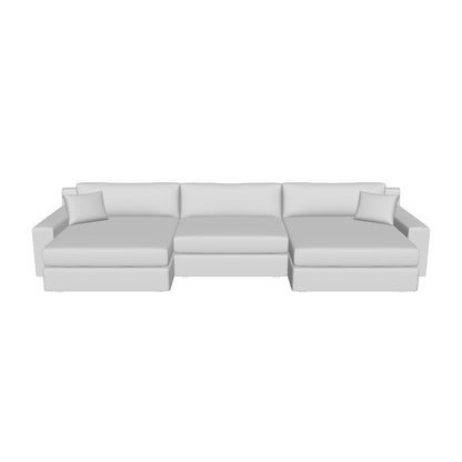 Lago Vista 170" Double Chaise With Armless Chair