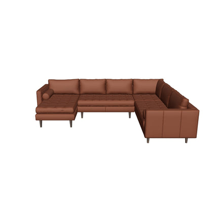 Ladybird 133" Leather Corner Sectionals w. Left Chaise