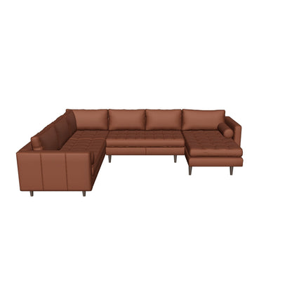 Ladybird 133" Leather Corner Sectionals w. Right Chaise