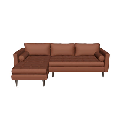 Ladybird 102" Leather Left Chaise Sectional