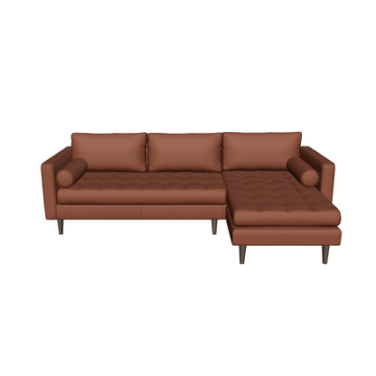 Ladybird 102" Leather Right Chaise Sectional