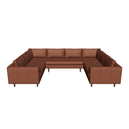 Ladybird 134" Leather U Sectional