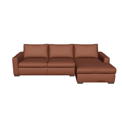 Mesa 123" Leather Right Chaise Sectional