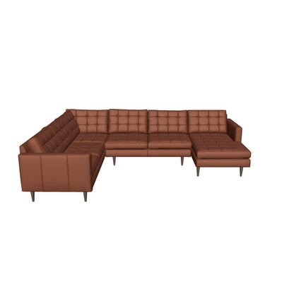 Wallace 131" Leather Corner Sectionals w. Right Chaise
