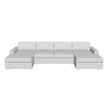 Mesa 158" Leather Double Chaise With Armless Loveseat