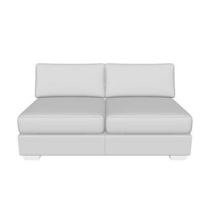 Track Leather Armless Loveseat