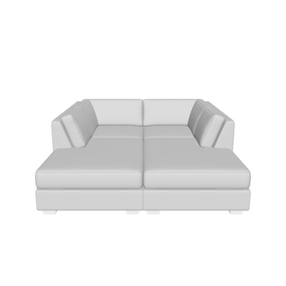 Track 78" Leather Double Chaise