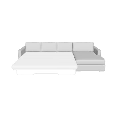 Track 121" Leather Right Chaise Sleeper Sectional