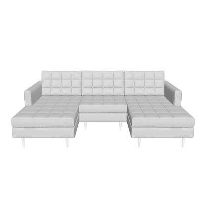Wallace 96" Double Chaise With Armless Chair