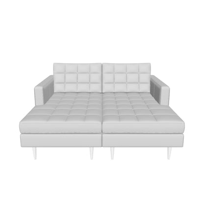 Wallace 66" Leather Double Chaise
