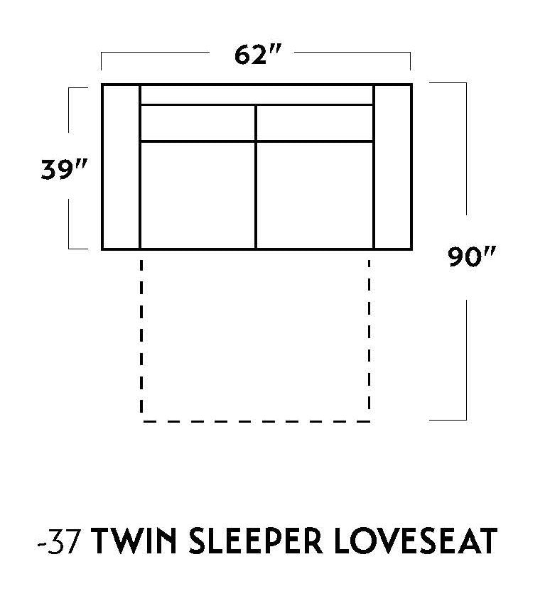 Track 62" Twin Sleeper Loveseat -