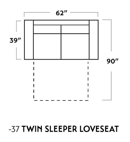 Track 62" Twin Sleeper Loveseat -