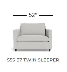 Wallace 52" Leather Untufted Twin Sleeper Sofa -