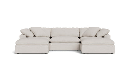 Fluffy 3 Piece Sofa W/Double Ottoman - CAMILA OYSTER