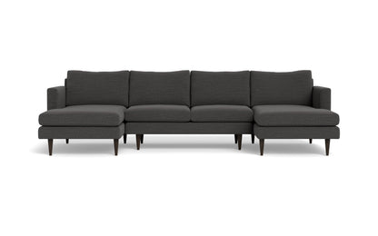 Wallace 126" Untufted Double Chaise U Sectional - Curious Charcoal