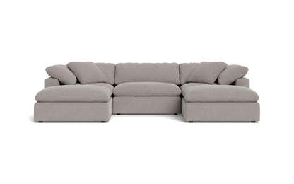 Fluffy 3 Piece Sofa W/Double Ottoman - Curious Silverpine