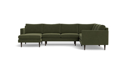 Wallace 131" Untufted Corner Sectionals w. Left Chaise - Elliot Avocado