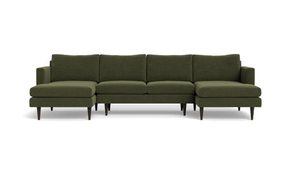 Wallace 126" Untufted Double Chaise U Sectional - Elliot Avocado