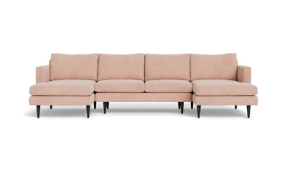 Wallace 126" Untufted Double Chaise U Sectional - Elliot Blush