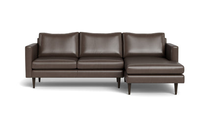 Wallace 98" Leather Untufted Right Chaise Sectional - HUDSON IRON
