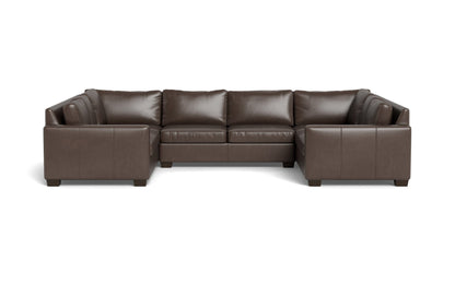 Track 141" Leather Corner Sofa Sleeper U Sectional - HUDSON IRON