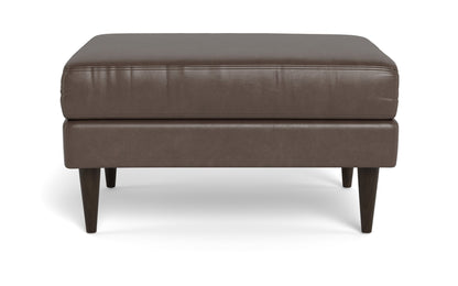 Wallace Leather Untufted Ottoman - HUDSON IRON