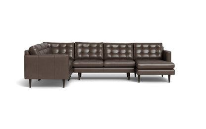 Wallace 131" Leather Corner Sectionals w. Right Chaise - HUDSON IRON