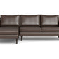 Wallace Leather Untufted Left Chaise Sectional