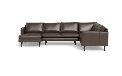 Wallace 131" Leather Untufted Corner Sectionals w. Left Chaise - HUDSON IRON