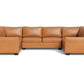 Track Leather Corner Sofa Sleeper U Sectional