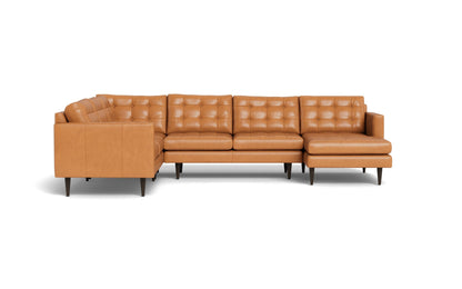 Wallace 131" Leather Corner Sectionals w. Right Chaise - HUDSON LAGER