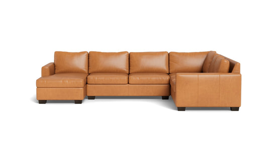 Track 141" Leather Corner Sectionals w. Left Chaise - HUDSON LAGER