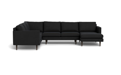 Wallace 131" Untufted Corner Sectionals w. Right Chaise - Merit Onyx