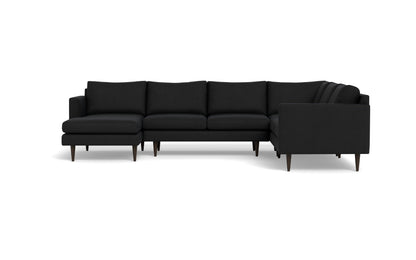 Wallace 131" Untufted Corner Sectionals w. Left Chaise - Merit Onyx