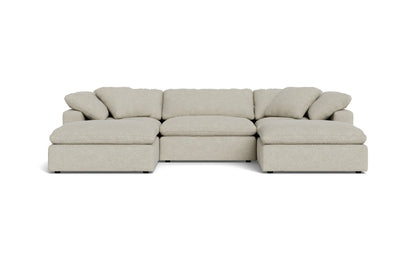 Fluffy 3 Piece Sofa W/Double Ottoman - Merit Dove