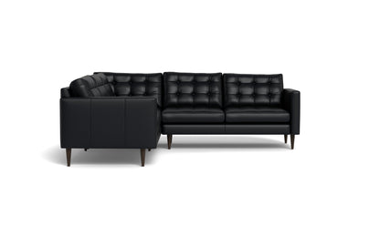 Wallace 102" Leather Corner Sectional - TRIBECA BLACK