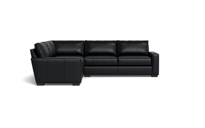 Mesa 121" Leather Corner Sectional - TRIBECA BLACK