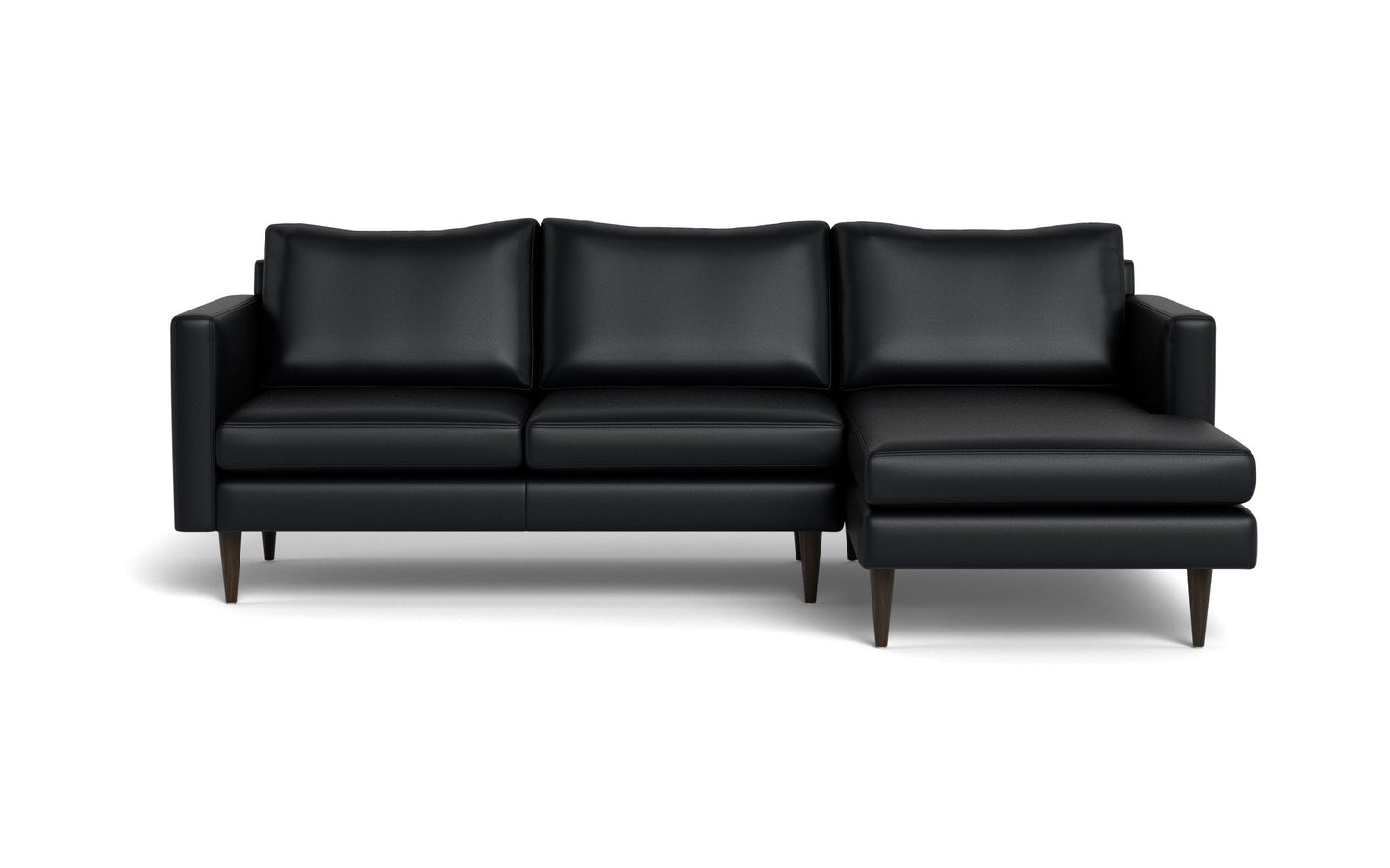 Wallace Leather Untufted Right Chaise Sectional