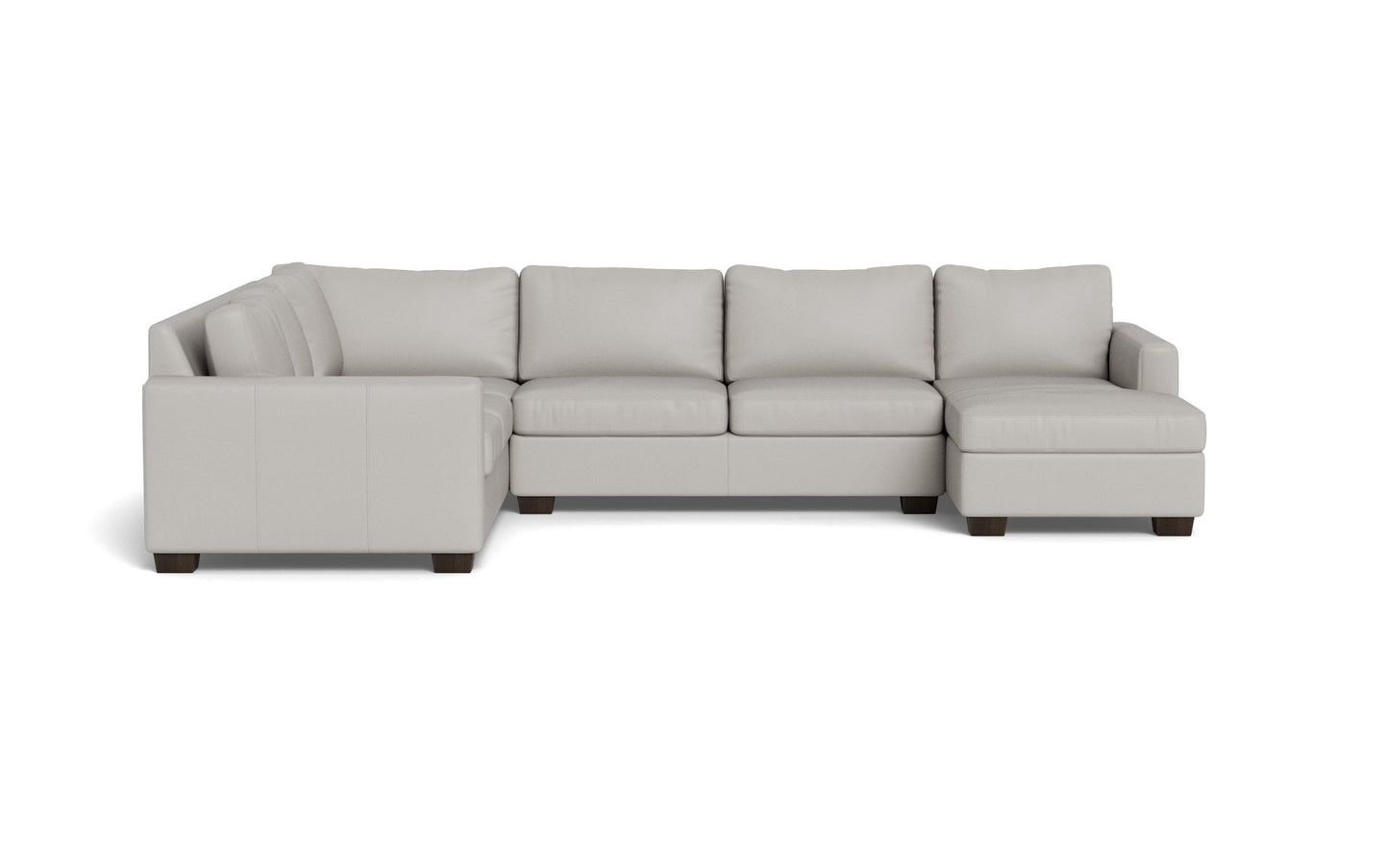 Track Leather Corner Sectionals w. Right Chaise