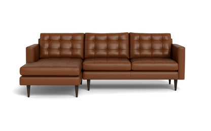 Wallace 98" Leather Left Chaise Sectional - TRIBECA CHESTNUT