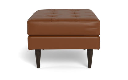 Wallace Leather Ottoman - TRIBECA CHESTNUT