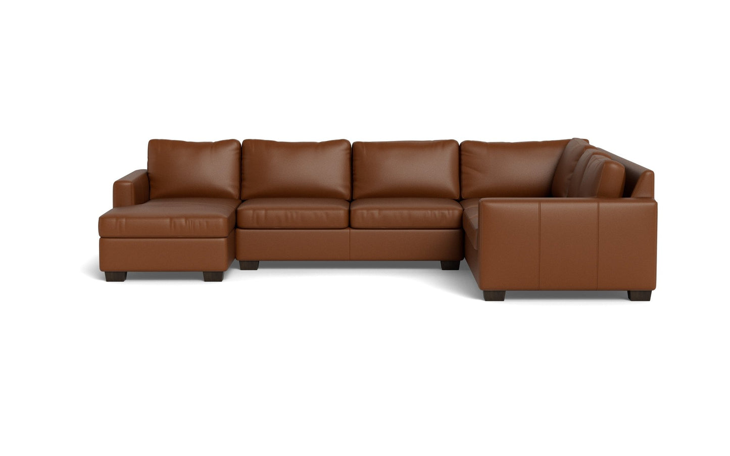 Track Leather Corner Sectionals w. Left Chaise